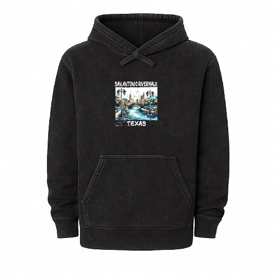 San Antonio Riverwalk Mineral Wash Hoodies