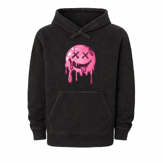 Creepy Dripping Smile Mineral Wash Hoodies