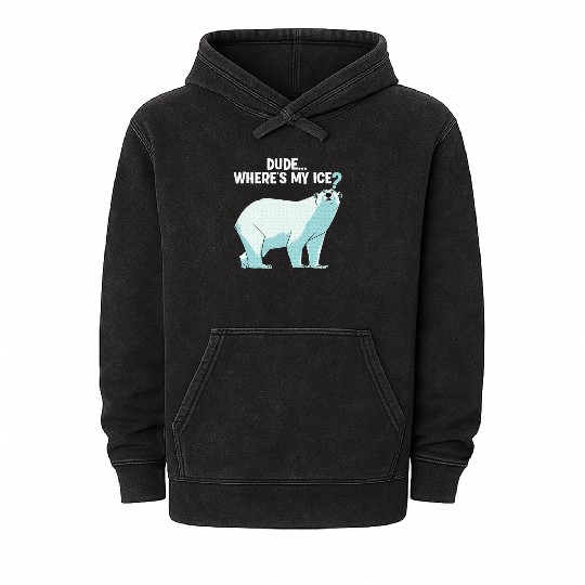 Best Polar Bear Design Polar Bear Lover Mineral Wash Hoodies