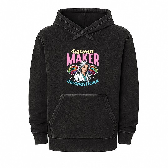 School Psych Difference Maker School Counselor Mineral Wash Hoodies
