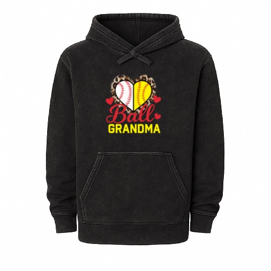 Baseball Grandma Grandmother Grandparents Day Mineral Wash Hoodies