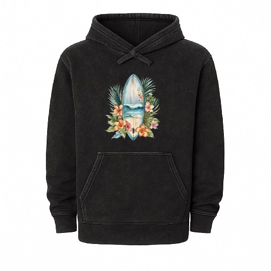 Surfboards Clipart - Trendy Surfboard Designs, Mineral Wash Hoodies