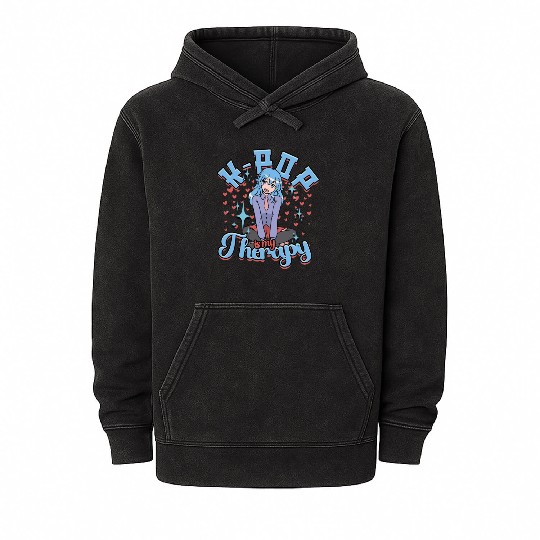 K-Pop Korean Music Mineral Wash Hoodies