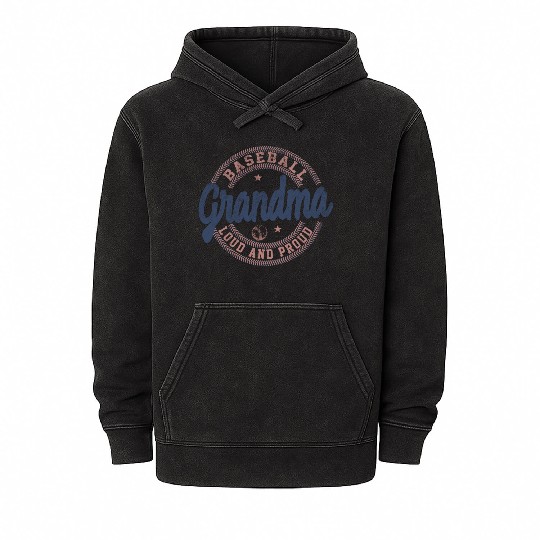 Grandma Baseball Loud And Proud Mineral Wash Hoodies