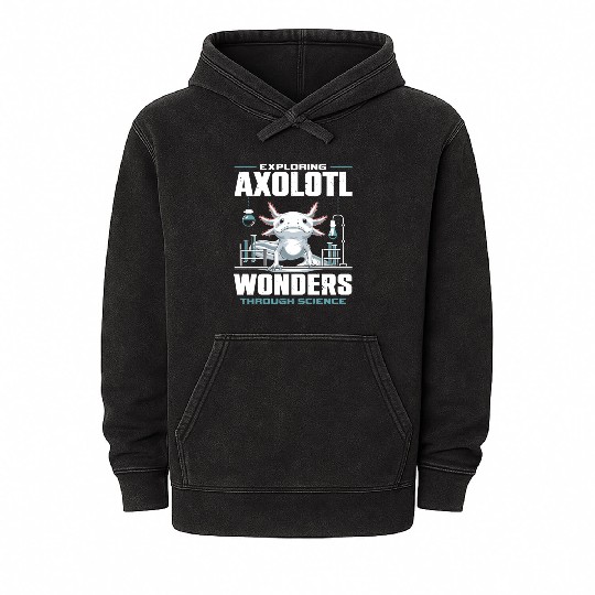 Axolotl Science Teacher Mexican Salamander Mineral Wash Hoodies