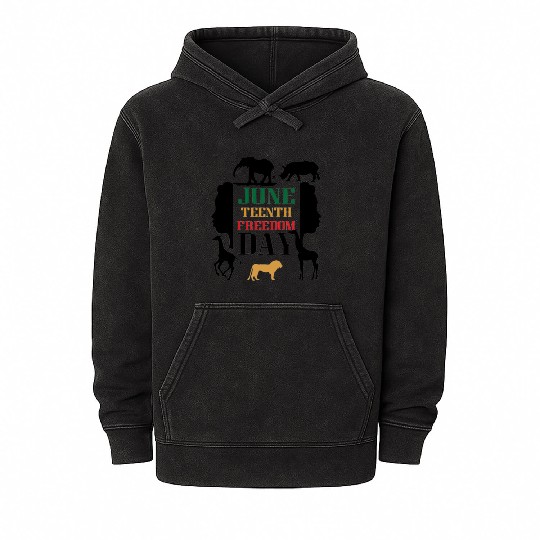 "Juneteenth Mineral Wash Hoodies