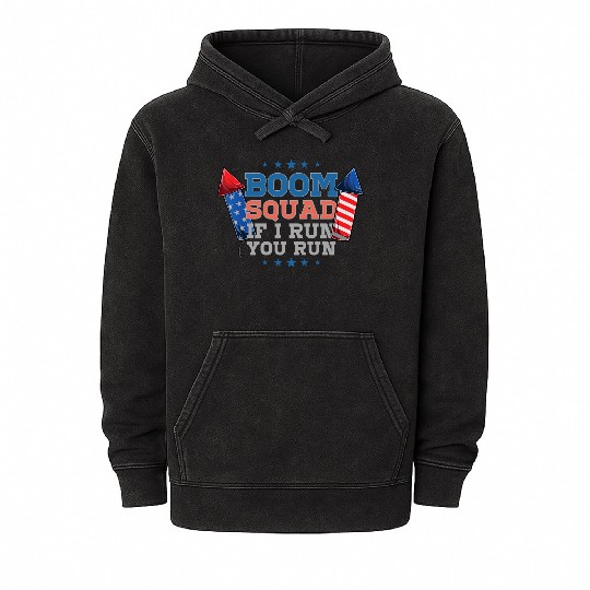 BOOM SQUAD Fireworks Director 4th of July Mineral Wash Hoodies