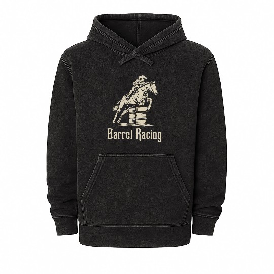 Barrel Racing Gifts Mineral Wash Hoodies