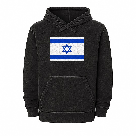 Israel Flag Mineral Wash Hoodies