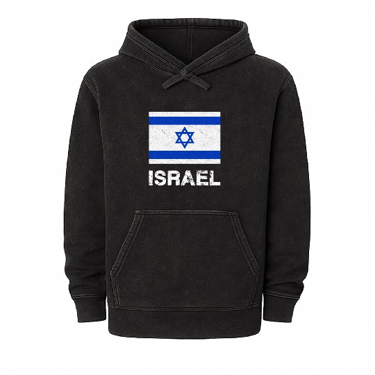 Israel Flag Mineral Wash Hoodies