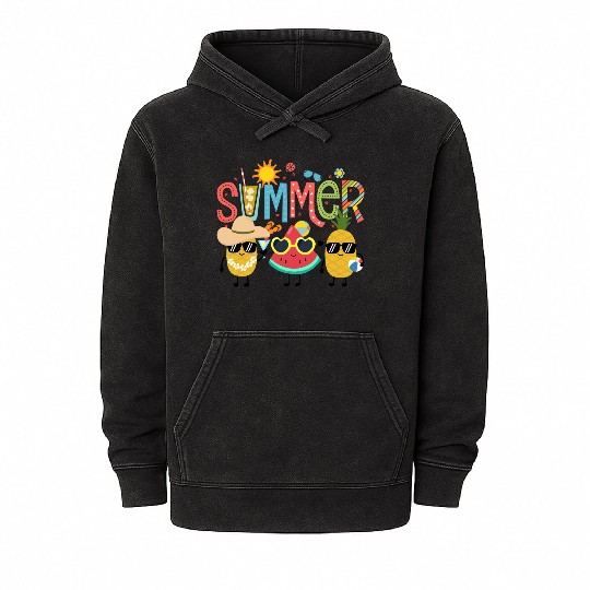 Summer fruits Mineral Wash Hoodies