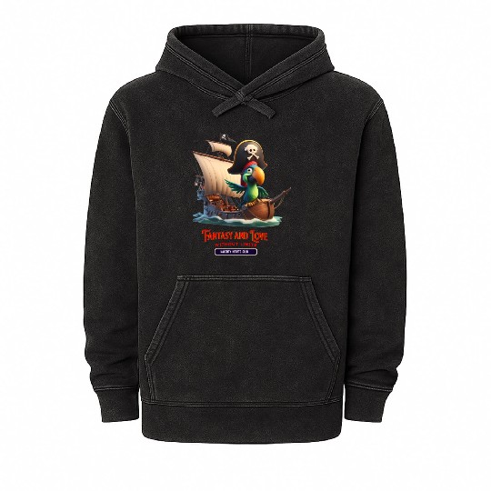 pirate parrot Mineral Wash Hoodies