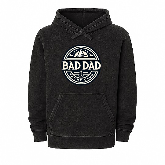 Bad Dad Yacht Club Mineral Wash Hoodies