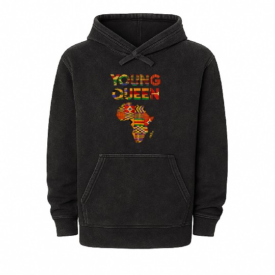 Kente Cloth Girls African Mineral Wash Hoodies