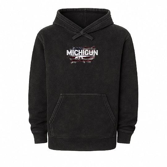 Michigan Gun Lovers Mineral Wash Hoodies