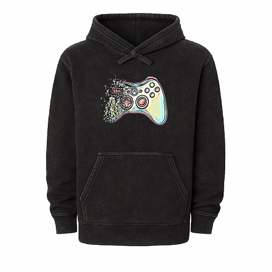Classic Video Game Controller Clothing Mineral Wash Hoodies