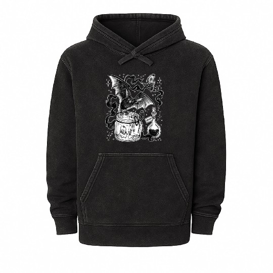Gothic clothing aesthetic occult Mineral Wash Hoodies