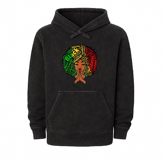 Juneteenth Melanin Natural Clothes Mineral Wash Hoodies