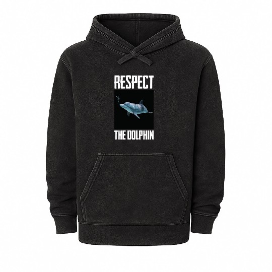 Respect The Dolphin Photo Aquatic Mammal Lovers Mineral Wash Hoodies