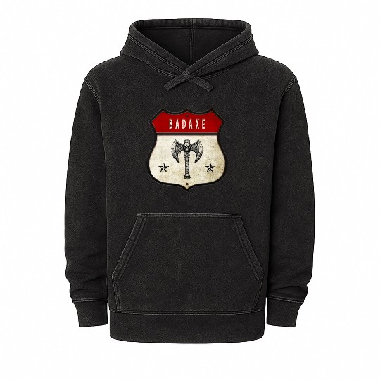 Axe Throwing Axe Sports Emblem Design Mineral Wash Hoodies