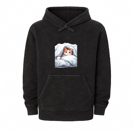 cat between the sheets Mineral Wash Hoodies