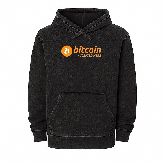 Bitcoin Accepted Here Promo Mineral Wash Hoodies
