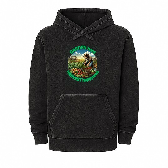 Garden Hard, Harvest Happiness: Gardener Enjoying Mineral Wash Hoodies