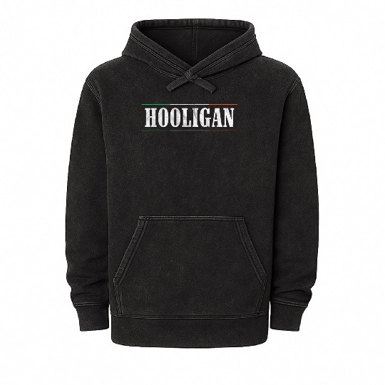 Hooligan Irish Patricks Funny Mineral Wash Hoodies