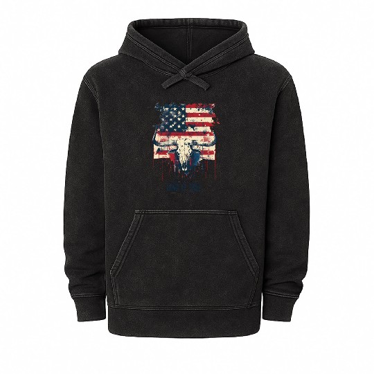 Land of the free because of the brave , 4 July Mineral Wash Hoodies