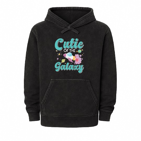 Galactically Sweet: "Cutie Of The Galaxy" Girls, Mineral Wash Hoodies