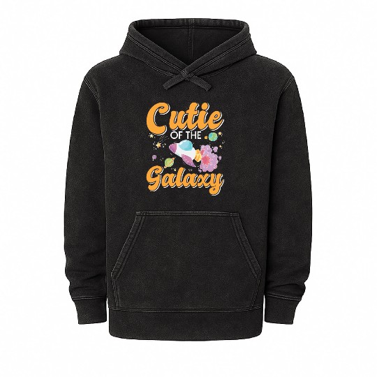 Galactically Sweet: "Cutie Of The Galaxy" Girls, Mineral Wash Hoodies