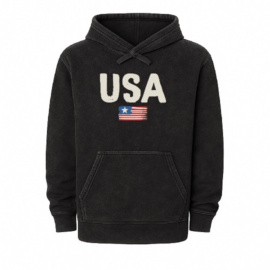 Usa flag Mineral Wash Hoodies