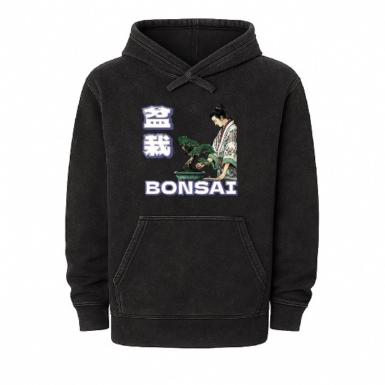 Bonsai Caretaker in Ukiyo-e Mineral Wash Hoodies