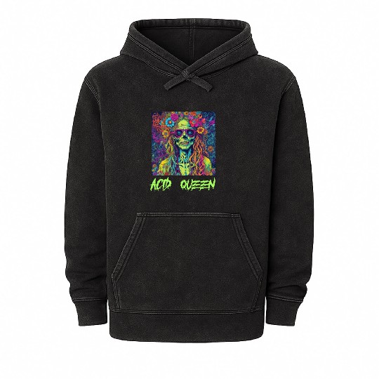 Zombie Acid Queen of the Apocalypse Mineral Wash Hoodies