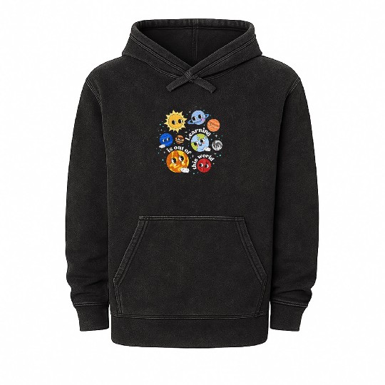 Solar System Learning Science Teacher Mineral Wash Hoodies