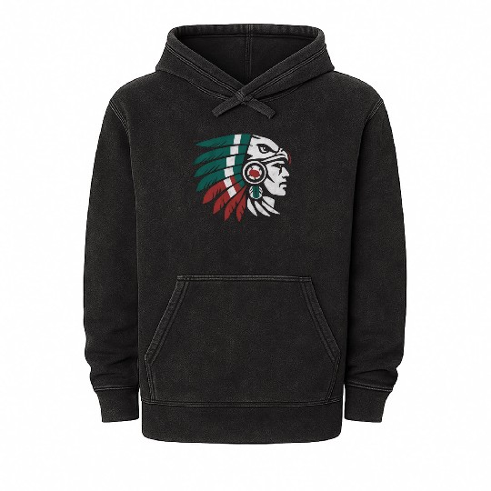 Aztec Warrior Indigenous Mexican Aztec Jaguar Mineral Wash Hoodies