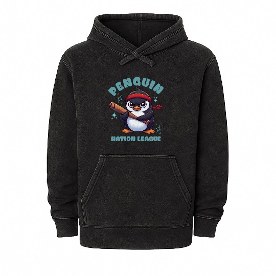 Penguin Nation League Mineral Wash Hoodies
