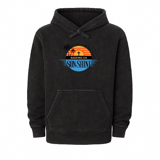 Basking on Sonshine Summer with Jesus Mineral Wash Hoodies