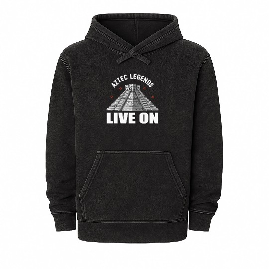 Aztec Pyramid Mayan Indigenous Mexican Aztec Mineral Wash Hoodies