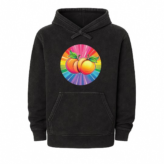 LGBTQ Peach Mineral Wash Hoodies