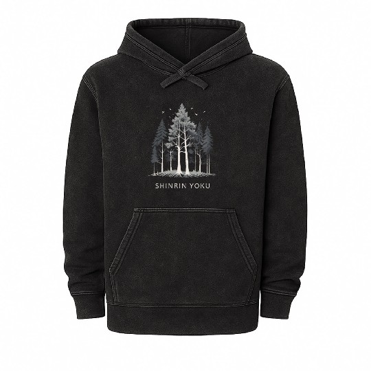 Shinrin Yoku Japanese Nature Forest Bathing Mineral Wash Hoodies