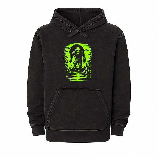 Bigfoot is Alive and Not Nice Mineral Wash Hoodies