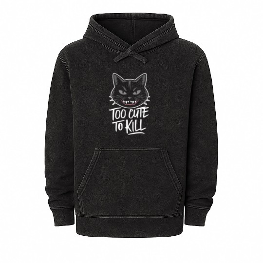 Gothic Emo Cat Design For Cat Lovers And Mineral Wash Hoodies