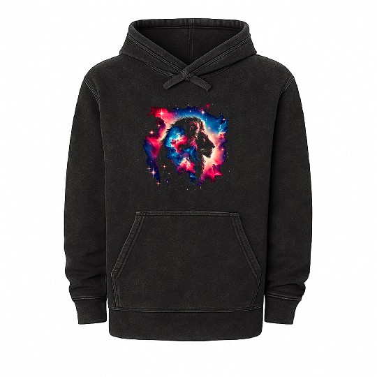 Cool Galaxy Graphic Space Art Mineral Wash Hoodies