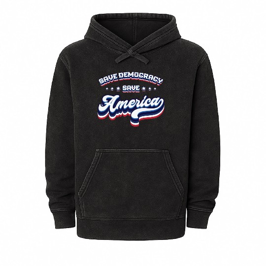 Save Democracy - 2024 Elections Mineral Wash Hoodies