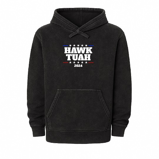 Hawk Tuah 2024 Elect Hawk Tuah Mineral Wash Hoodies