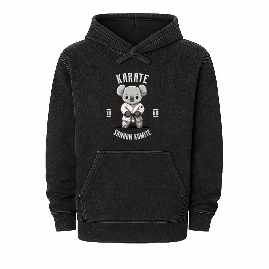 Karate Koala Japanese Martial Premium Mineral Wash Hoodies