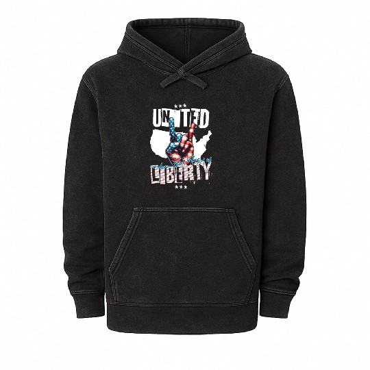 UNITED UNDER THE FLAG OF LIBERTY Mineral Wash Hoodies