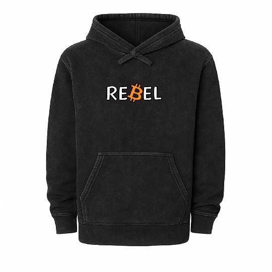 Bitcoin Rebel Cryptocurrency Enthusiast Mineral Wash Hoodies