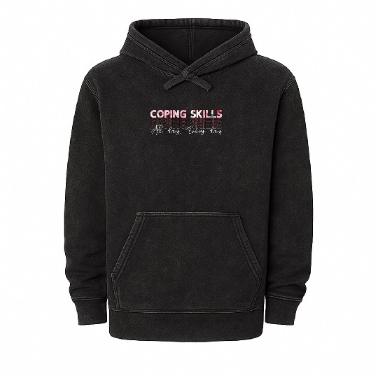 School Counselor Coping Skills All Day Counseling Mineral Wash Hoodies